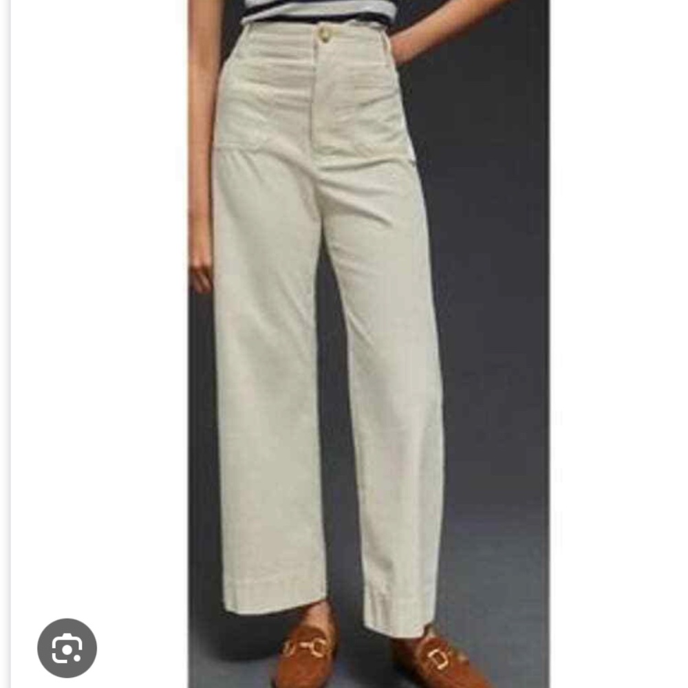 Colette Cropped Wide Leg Corduroy Minimalist Modern Chic Party Glam Farm Pants